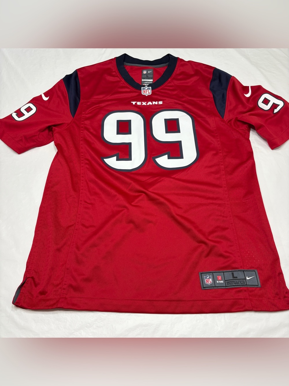 NIKE On Field JJ Watt #99 NFL Houston Texans Red Jersey Men’s Large